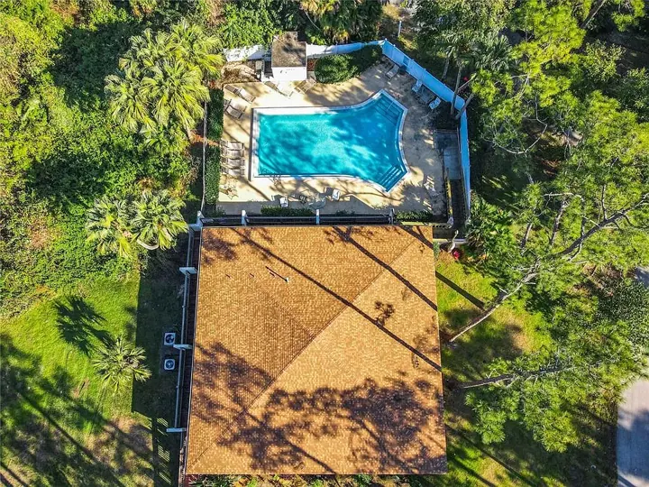 The community pool seen from above